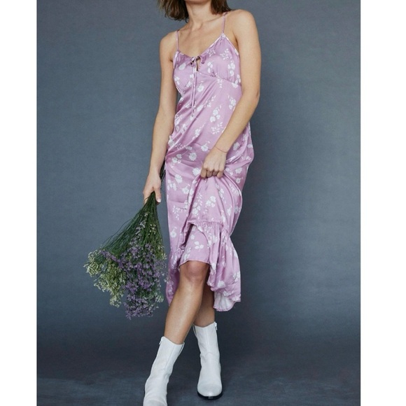Anthropologie Dresses & Skirts - ANTHROPOLOGIE | Saltwater Luxe Midi Lavender Cottagecore Floral Enzo Dress Sz S